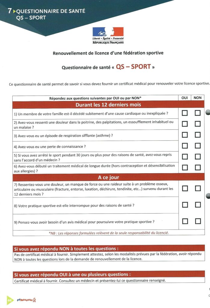 Questionnaire Santé